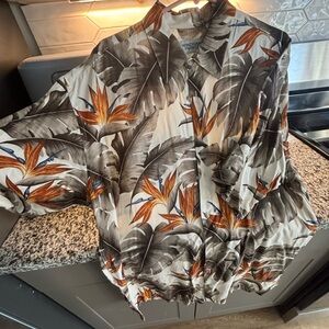 Tropical Print Casual Button Down Shirt
